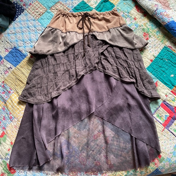 Urban Outfitters Skirts Y2k Brown Layered Boho Skirt Poshmark